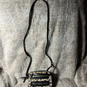 Steve Madden Animal Print Crossbody Bag with Black Accents